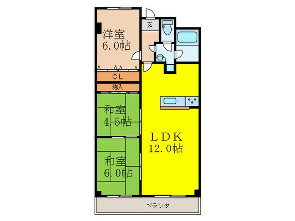 南茨木ﾊｲﾀｳﾝ東奈良高層住宅F棟の物件間取画像